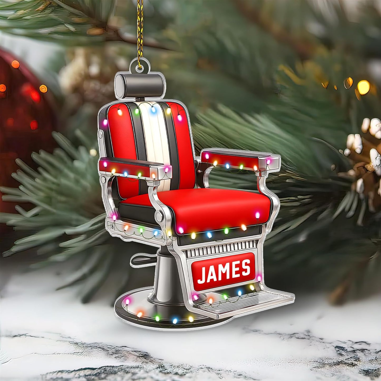 Personalized Hair Stylist Ornament – Christmas Barber Chair Ornament