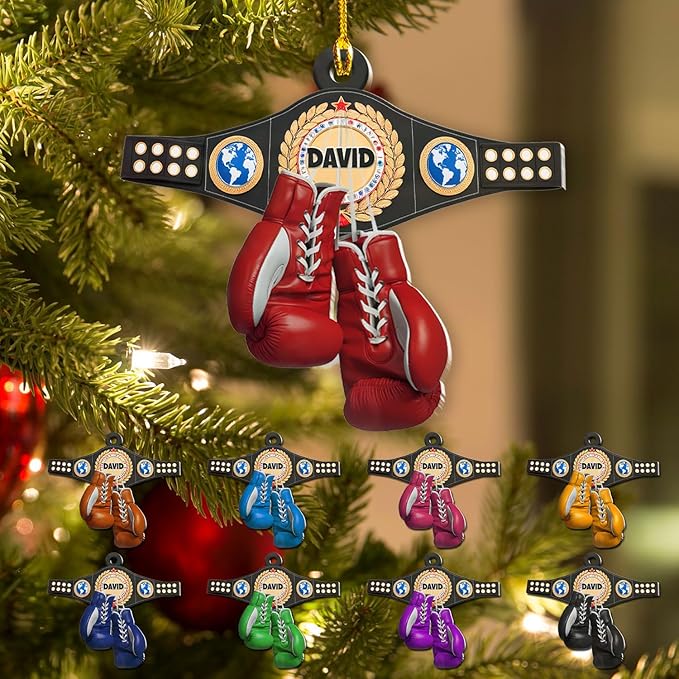 Personalized Boxing Gloves Christmas Ornament - Custom Name Boxing Ornament Gift LL31