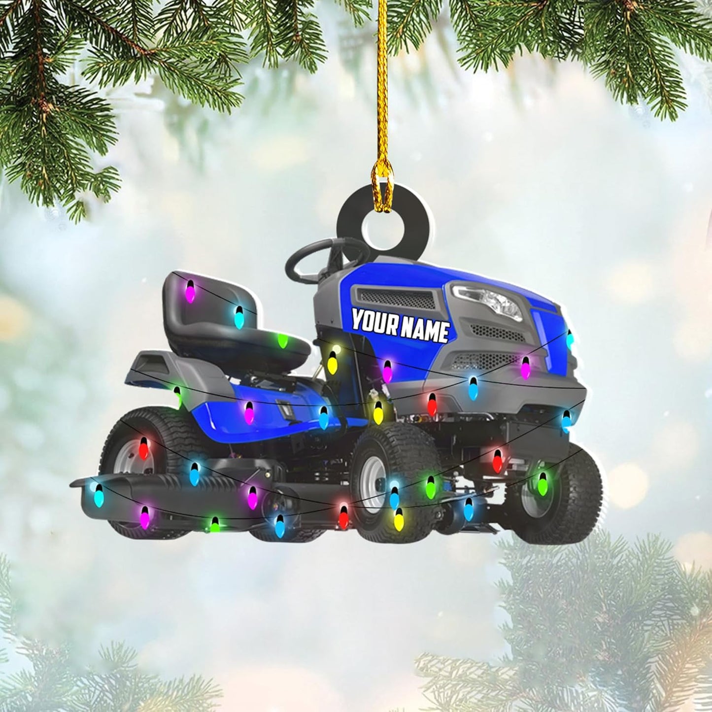 Personalized Lawn Mower Christmas Ornament | Custom Lawn Care Holiday Tree Decoration for Gardeners & Landscapers TG104