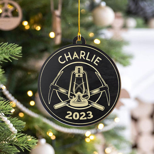 Custom Coal Miner Christmas Ornament – Personalized Name Decor Cmn10