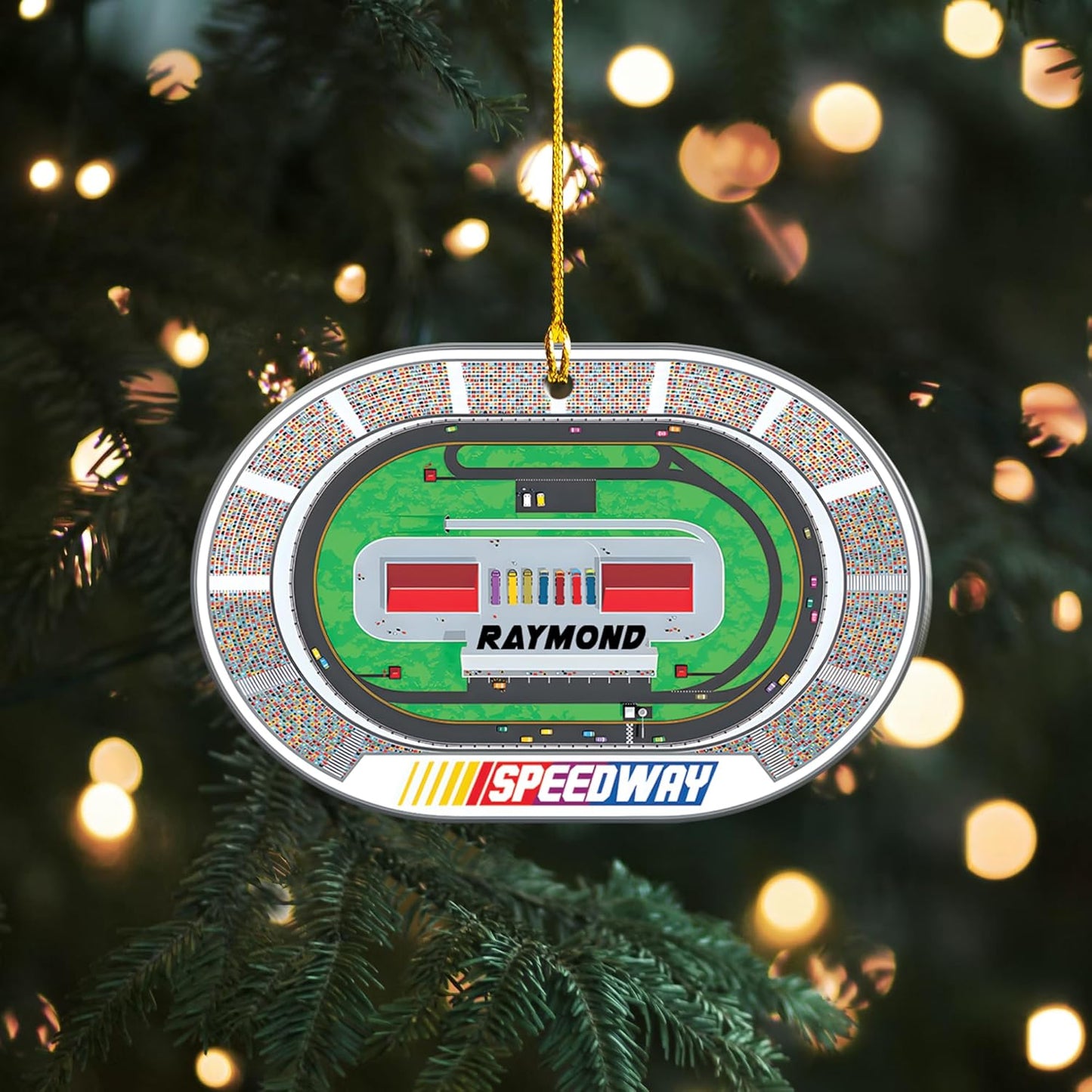 Custom Name Race Car Ornament – Personalized Acrylic Racing Christmas Decoration, Motorsport Fan Gift TR18