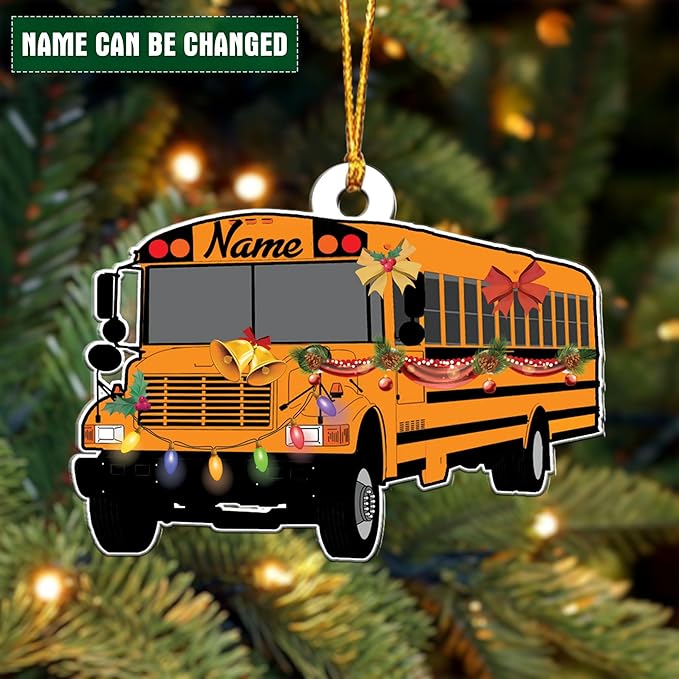 Customized School Bus Ornament - Bus Driver Christmas Gift L11