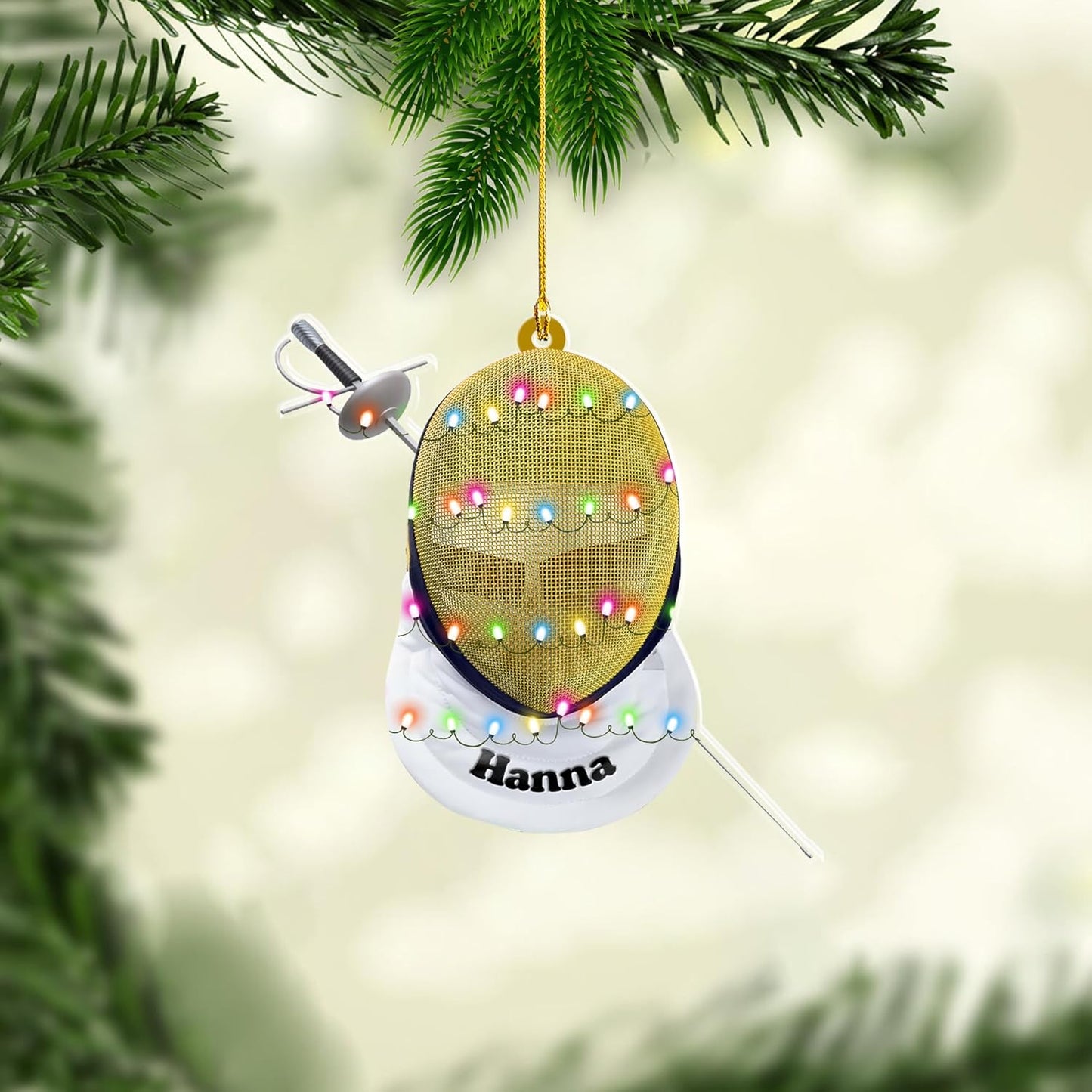 Personalized Fencing Christmas Ornament Christmas Tree Decor Gift for Fencer 2025 Fencing for Christmas Tree C07
