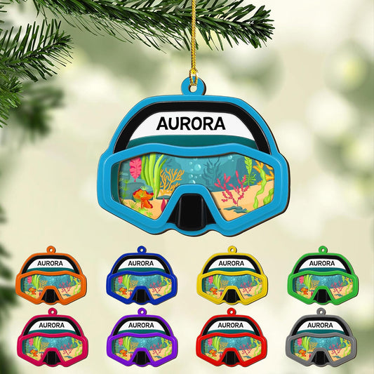 Custom Scuba Diver Ornament – Personalized Acrylic Christmas Tree Decoration, Gift for Divers and Swimmers TSD29