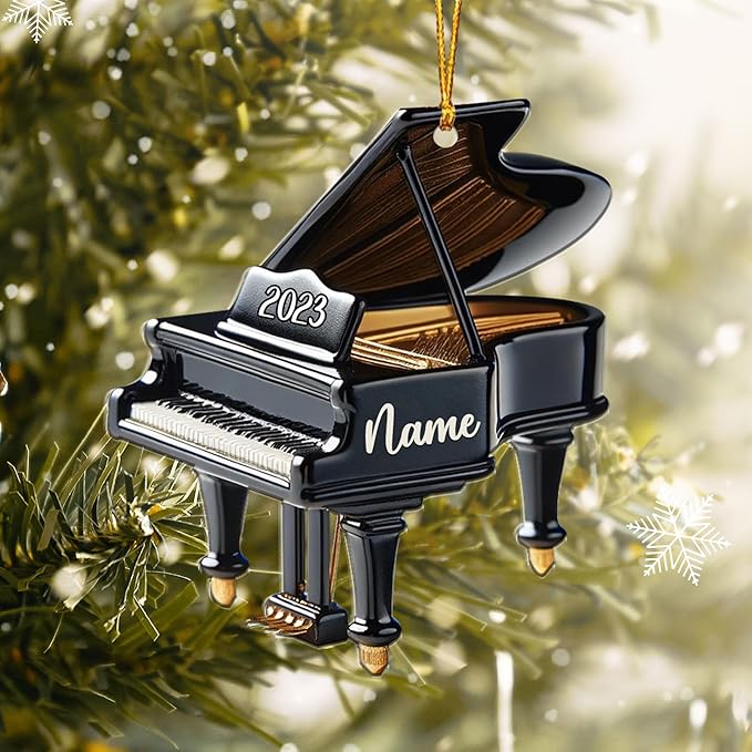 Customized Piano Ornament - Music Instrument Christmas Gift for Piano Lovers LL47