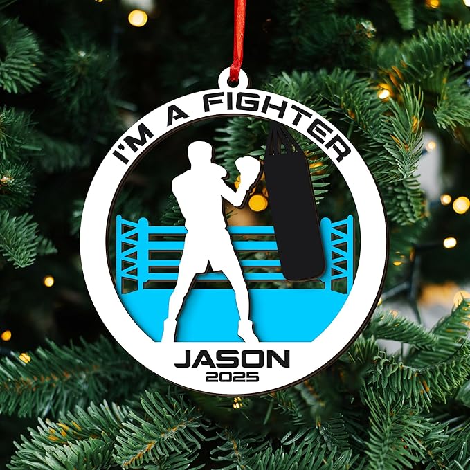 Personalized Boxing Gloves Christmas Ornament - Custom Name Boxing Ornament Gift LL28