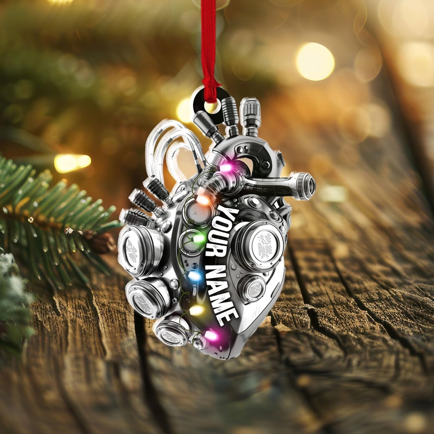 Custom Drag Racing Ornament – Personalized Hot Rod Engine Acrylic Christmas Decoration, Mechanic Gift for Car Lovers TDR10