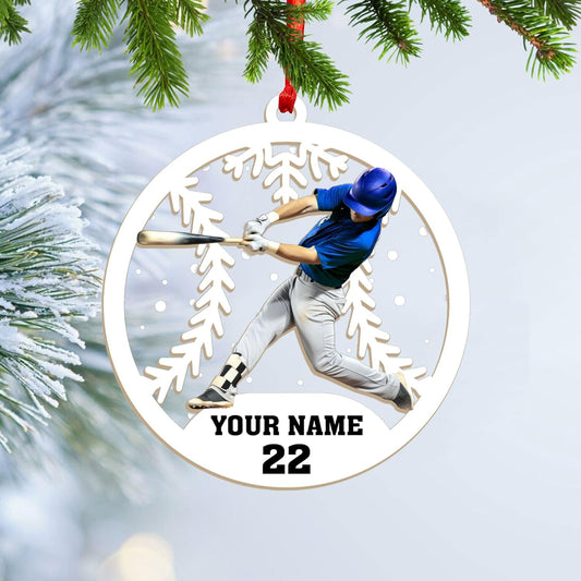 Personalized Softball Ornament – Custom Sports Christmas Tree C18