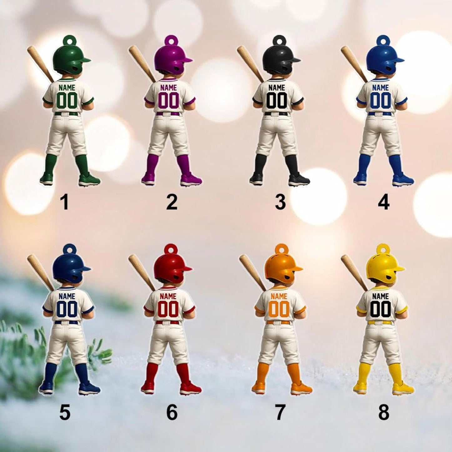 Personalized Baseball Christmas Ornament – Custom Name Acrylic Ornament, Sports Holiday Decoration, Baseball Player Gift TH27