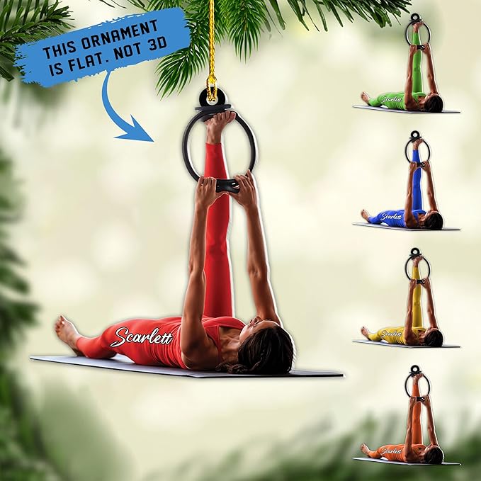 Customized Pilates Christmas Ornament - Pilates Gift for Women, Acrylic Christmas Ornament LL35