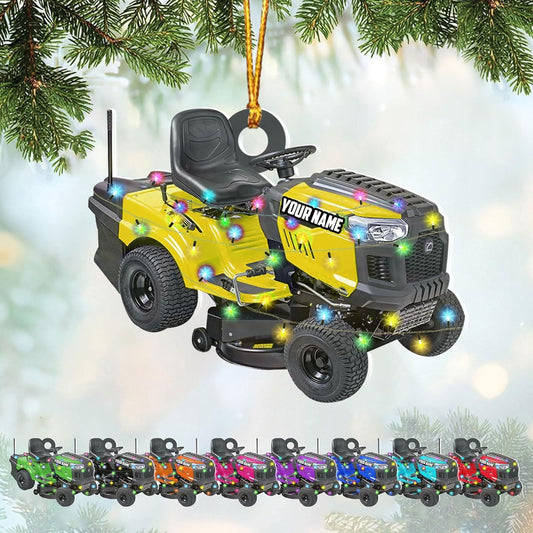Personalized Lawn Mower Christmas Ornament | Custom Lawn Care Holiday Tree Decoration for Gardeners & Landscapers TG101