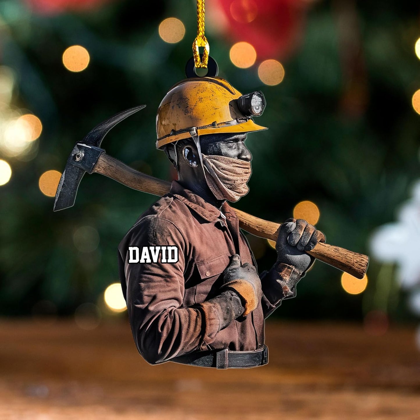 Custom Coal Miner Christmas Ornament – Personalized Name Decor Cmn11