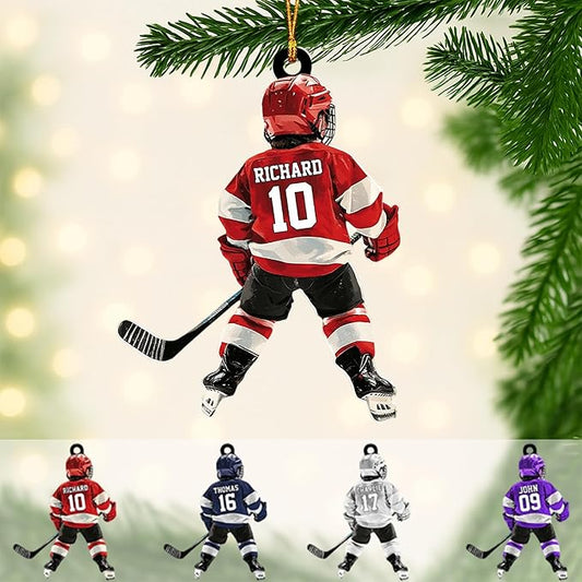 Personalized ice Hockey Ornament N05