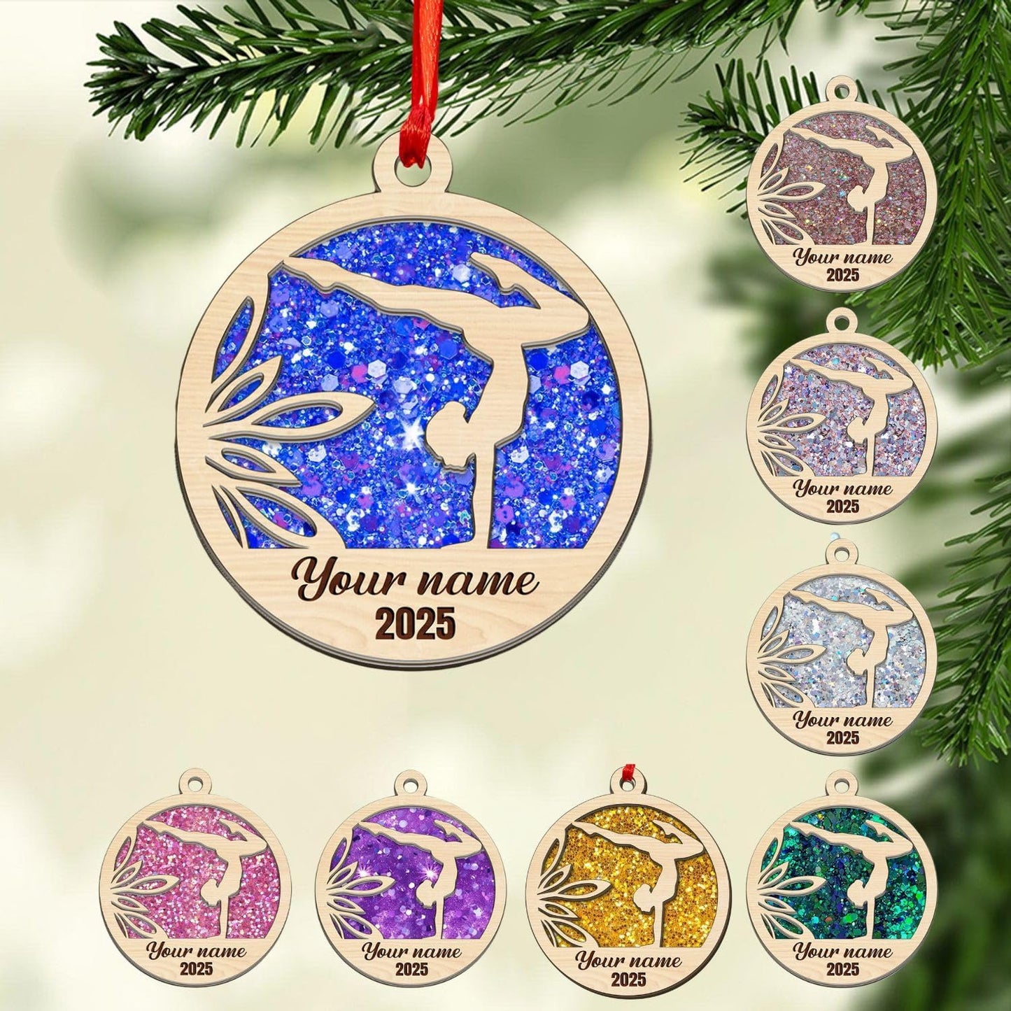 Personalized Name Gymnastics Ornament 2025, Girl Gymnast Ornaments  for Xmas C14