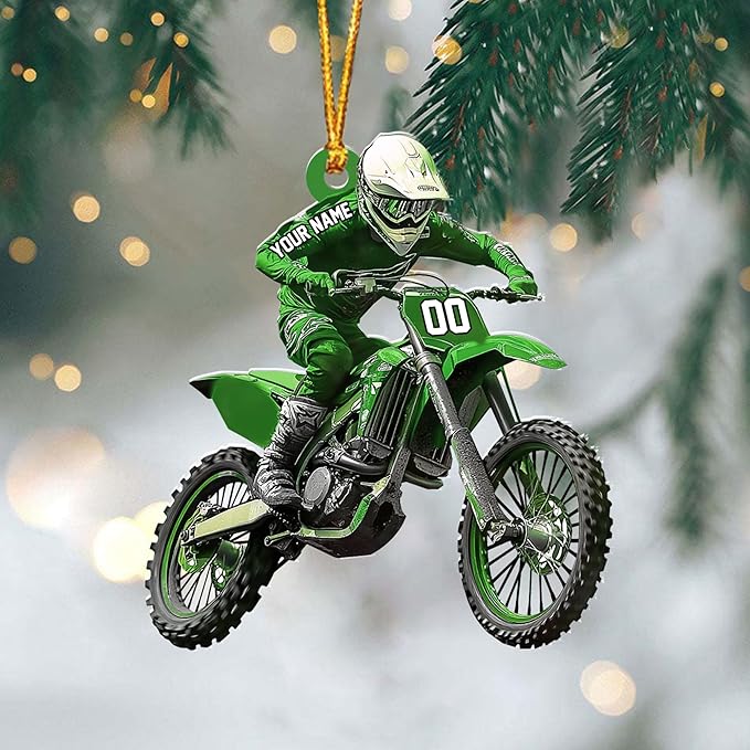 Personalized Dirt Bike Christmas Ornaments 2025 Custom Motocross Ornament Dirt bike Christmas Ornament N15