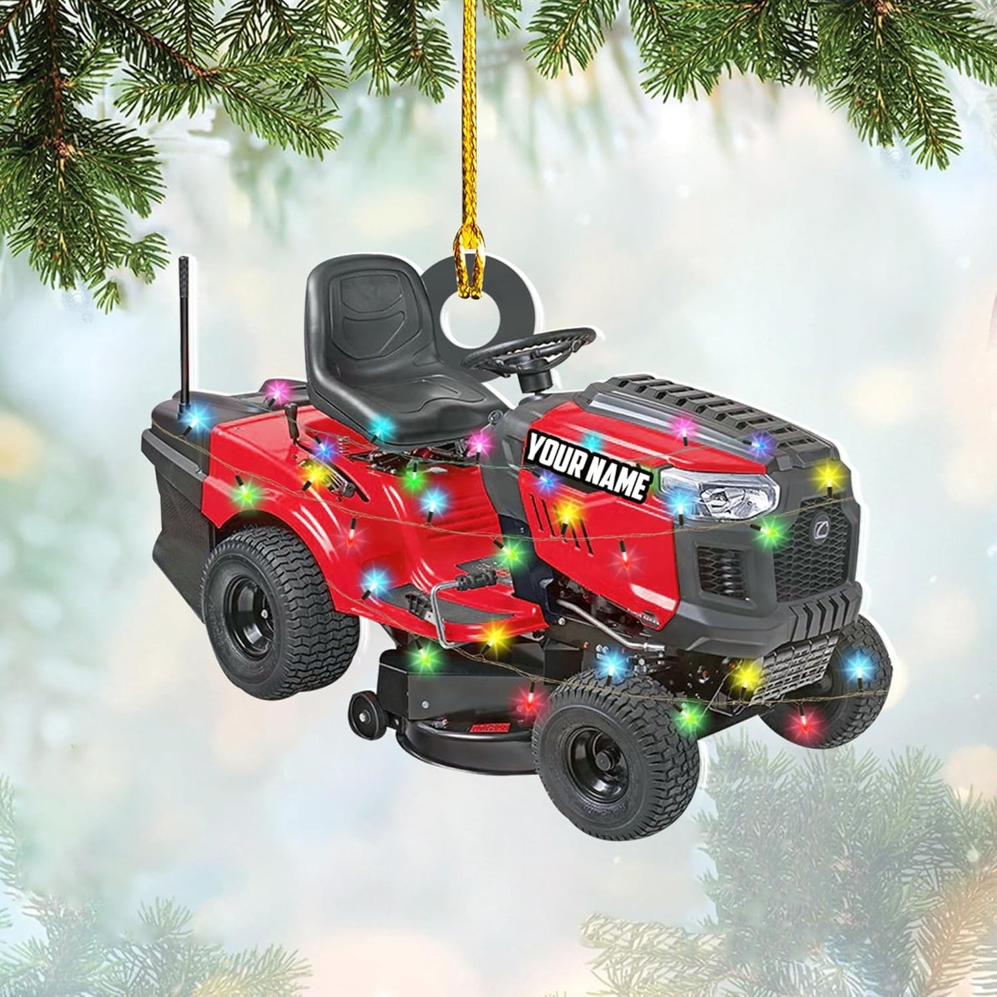 Personalized Lawn Mower Christmas Ornament | Custom Lawn Care Holiday Tree Decoration for Gardeners & Landscapers TG101
