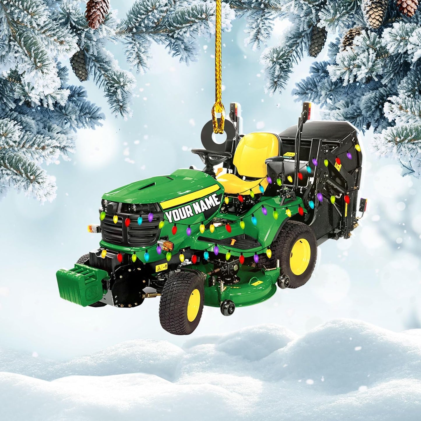 Personalized Lawn Mower Christmas Ornament | Custom Lawn Care Holiday Tree Decoration for Gardeners & Landscapers TG106