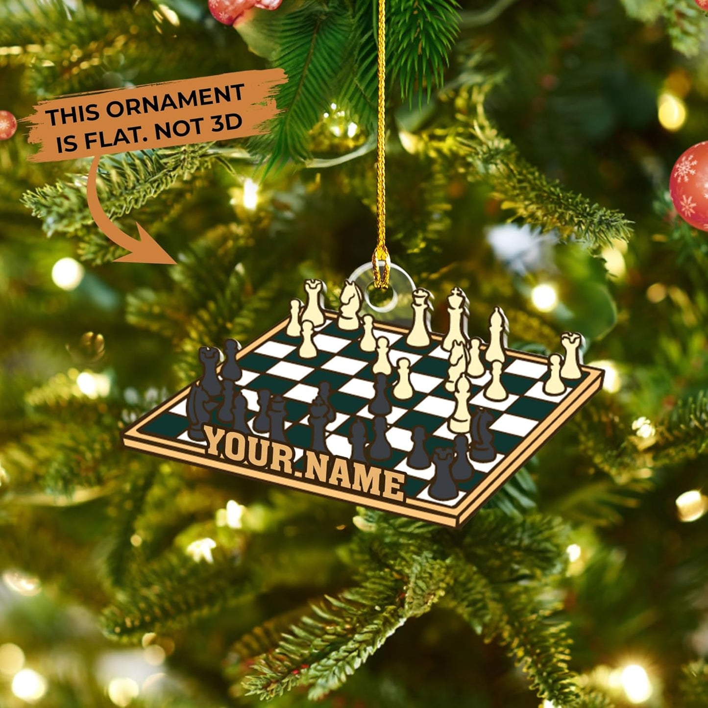 Personalized Name Chess Ornament Gift for Men Women Chess Team Player N31