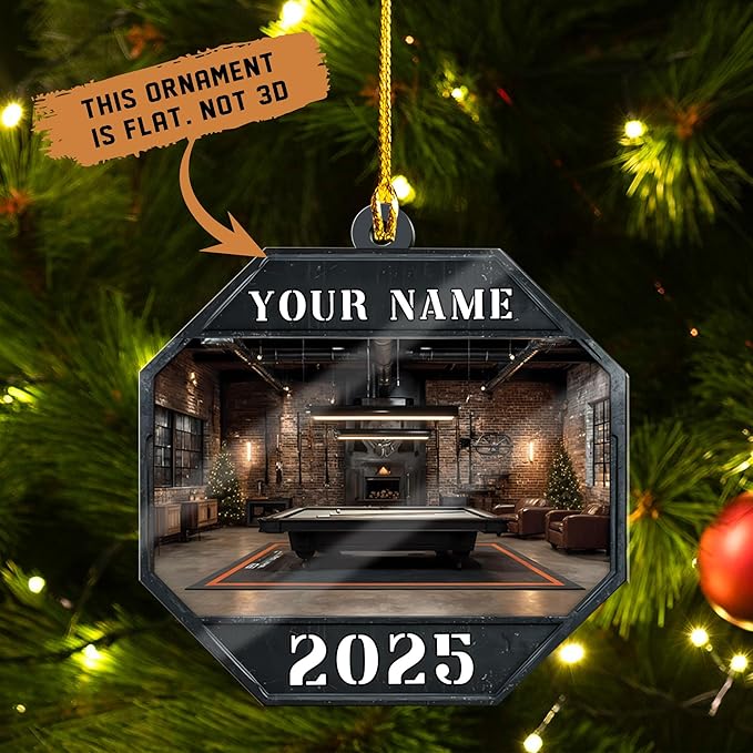 Personalized Billiards Ornament 2025, Billiards Christmas Ornaments N10