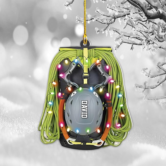 Custom Climbing Ornament - Custom Rock Climber Christmas Gift for Mountaineers LL14