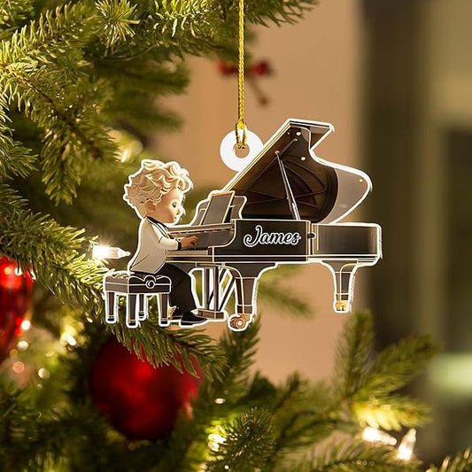 Customized Piano Ornament - Music Instrument Christmas Gift for Piano Lovers LL38