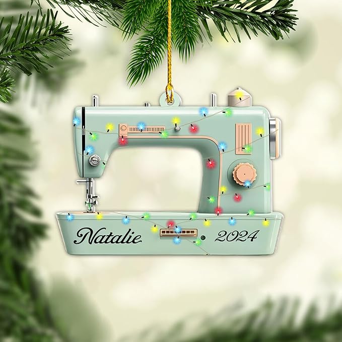 Custom Sewing Machine Ornament - Christmas Ornament Gift for Sewing Lovers LL23