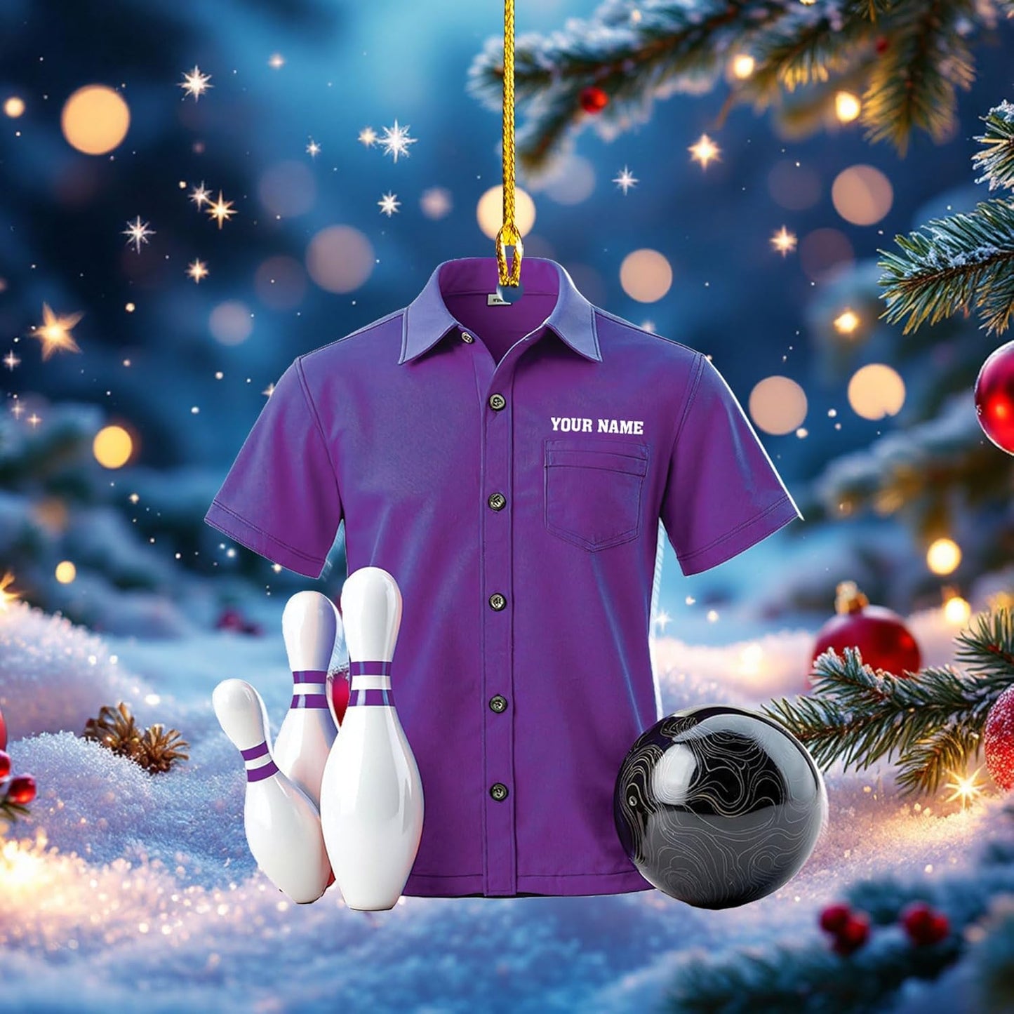 Custom Bowling Tools Ornament - Bowling Ornament Bowl 3