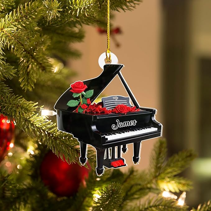 Customized Piano Ornament - Music Instrument Christmas Gift for Piano Lovers LL42