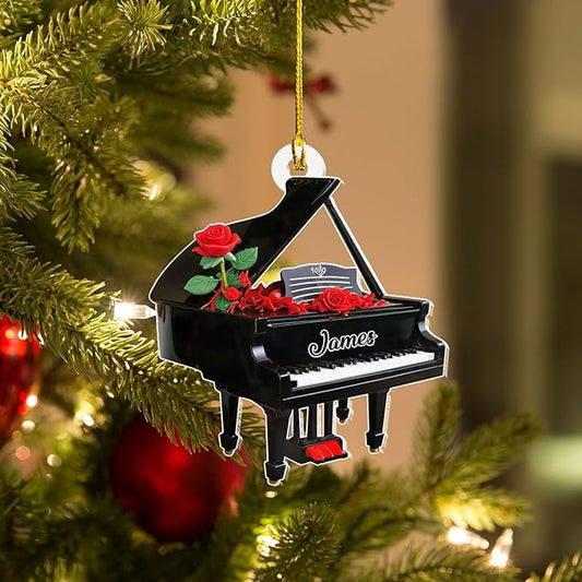 Customized Piano Ornament - Music Instrument Christmas Gift for Piano Lovers LL42