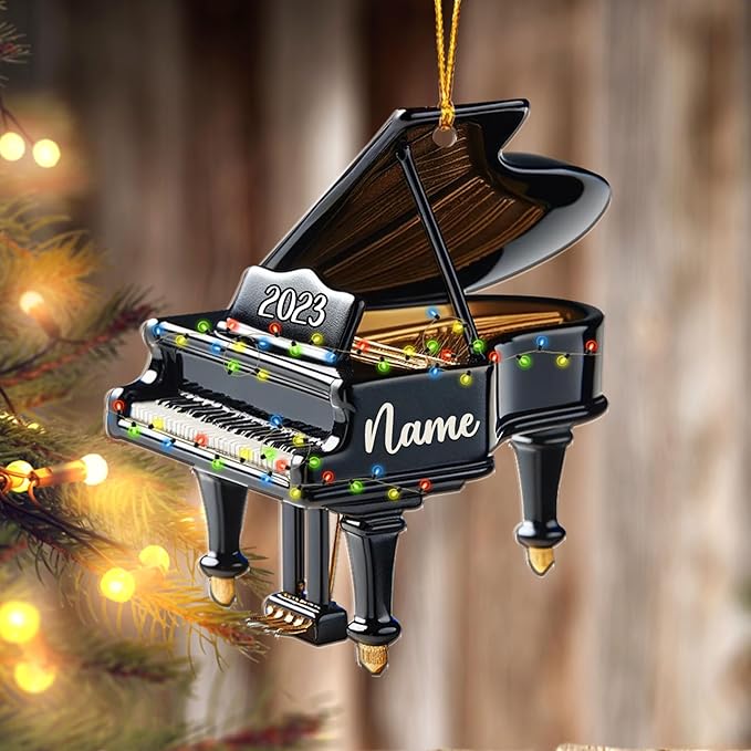 Customized Piano Ornament - Music Instrument Christmas Gift for Piano Lovers LL55