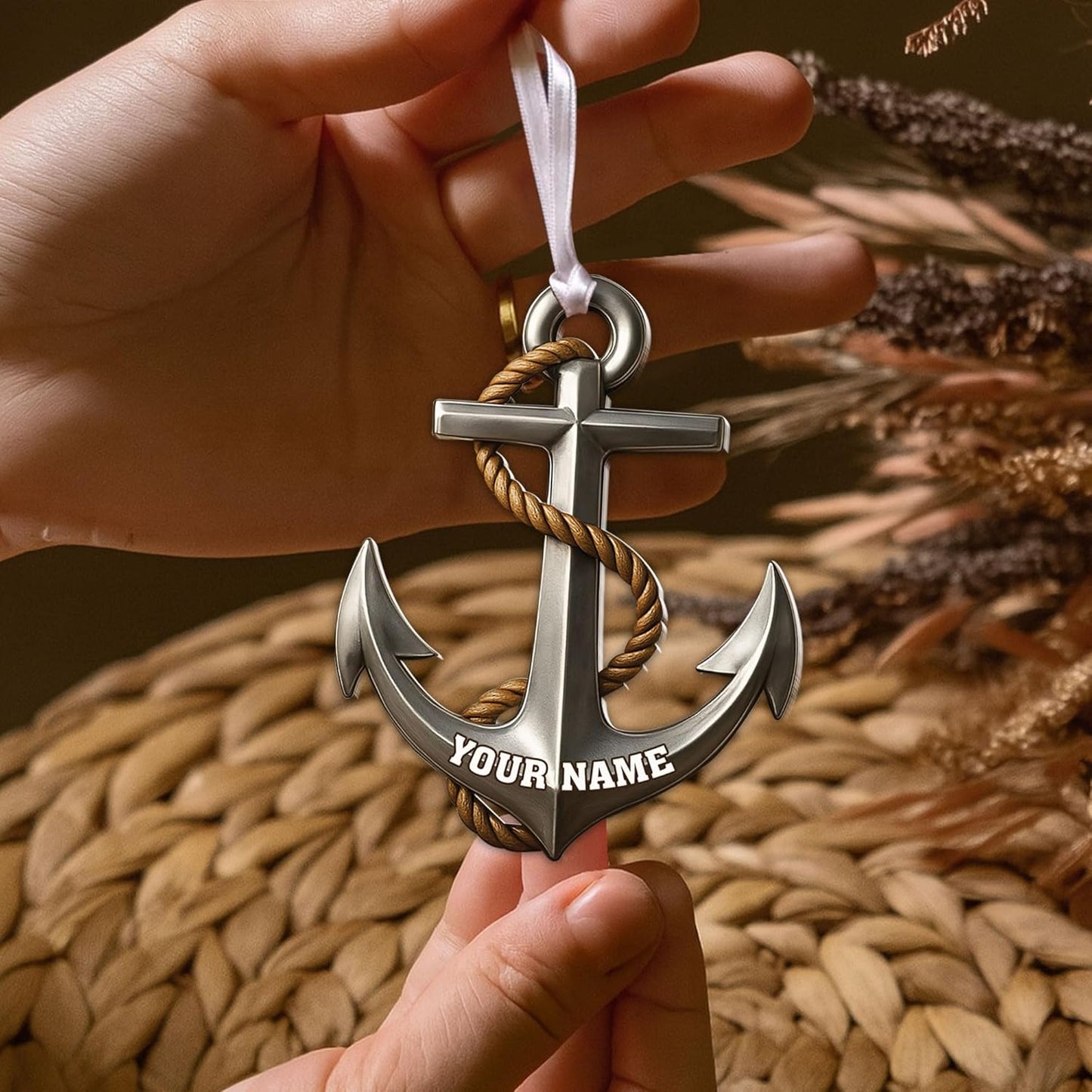 Personalized Sailor Ornament – Custom Captain Sailor Acrylic Ornament, Unique Sailing Glass Keepsake, Navy Captain Holiday Gift for Sailors TS10