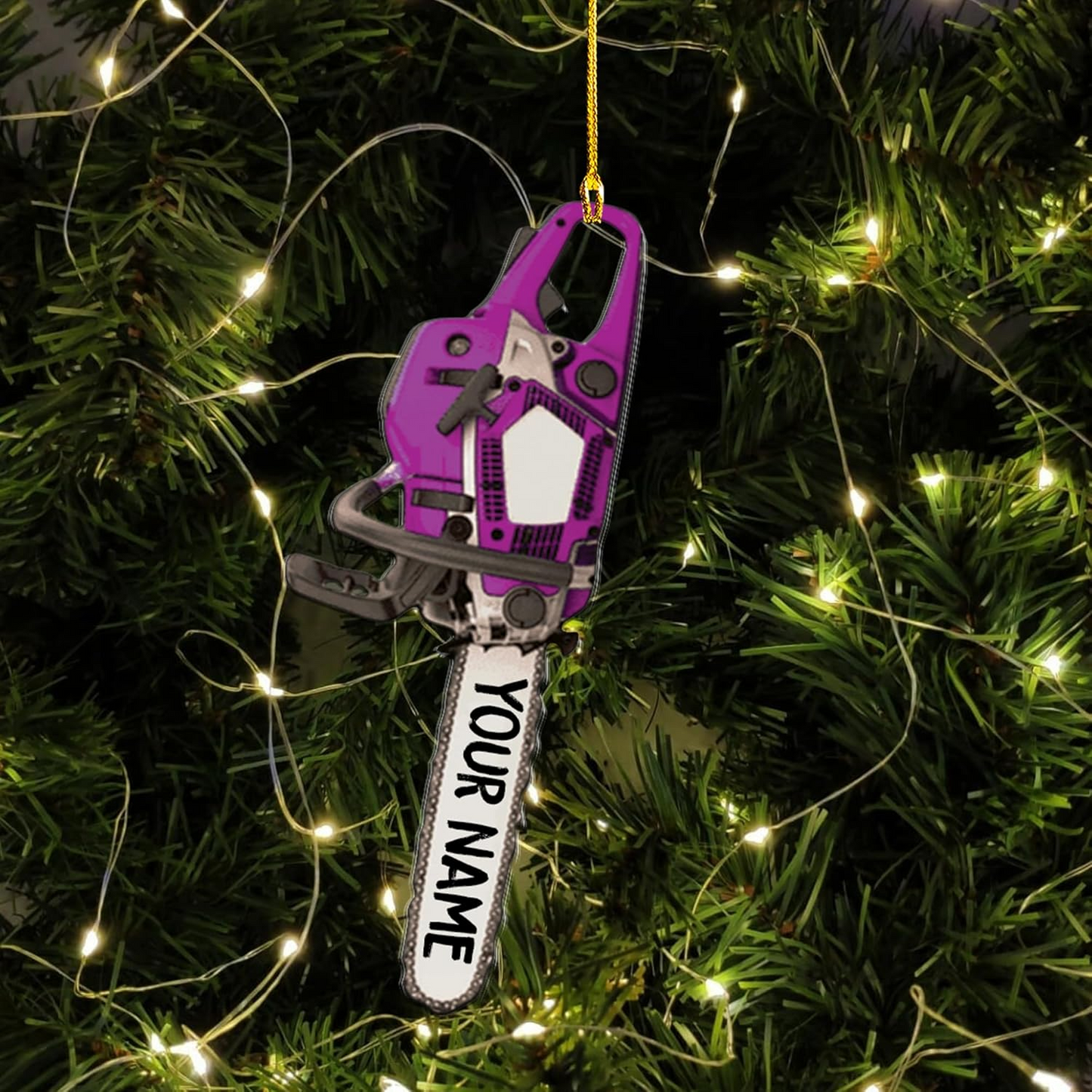Personalized Chainsaw Ornament – Carpenter Lumberjack Christmas Ornament H2