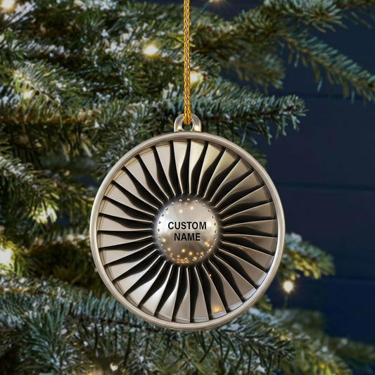 Custom Name Pilot Jet Engine Christmas Ornament