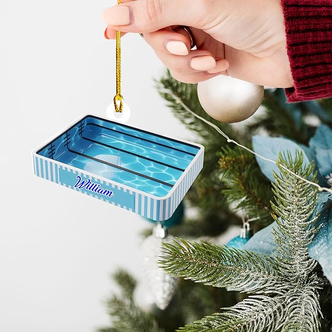 Custom Swimming Ornament - Swimmer Christmas Gift for Boys, Girls & Pool Lovers LL23