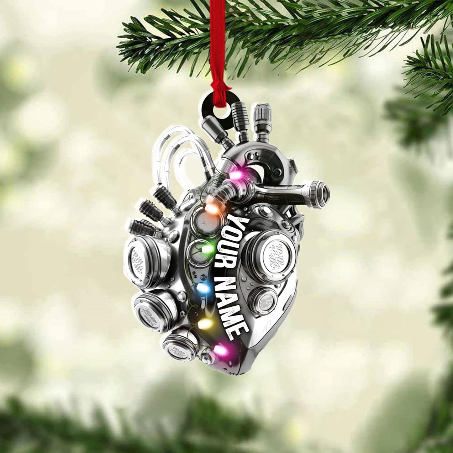 Custom Drag Racing Ornament – Personalized Hot Rod Engine Acrylic Christmas Decoration, Mechanic Gift for Car Lovers TDR10