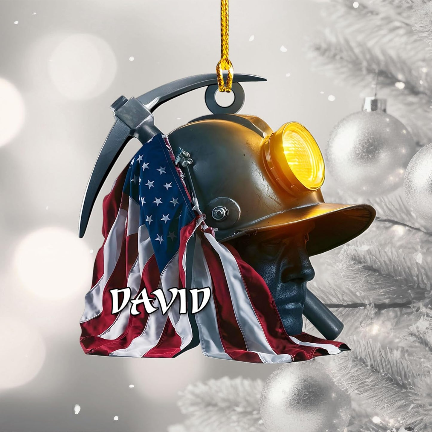 Custom Coal Miner Christmas Ornament – Personalized Name Decor Cmn9