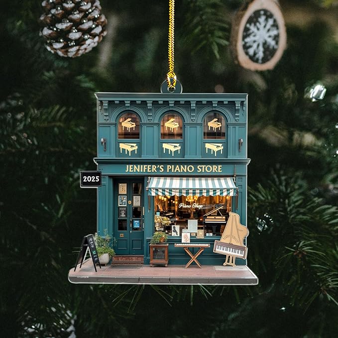 Customized Piano Ornament - Music Instrument Christmas Gift for Piano Lovers LL44