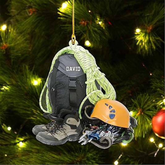Custom Climbing Ornament - Custom Rock Climber Christmas Gift for Mountaineers LL8