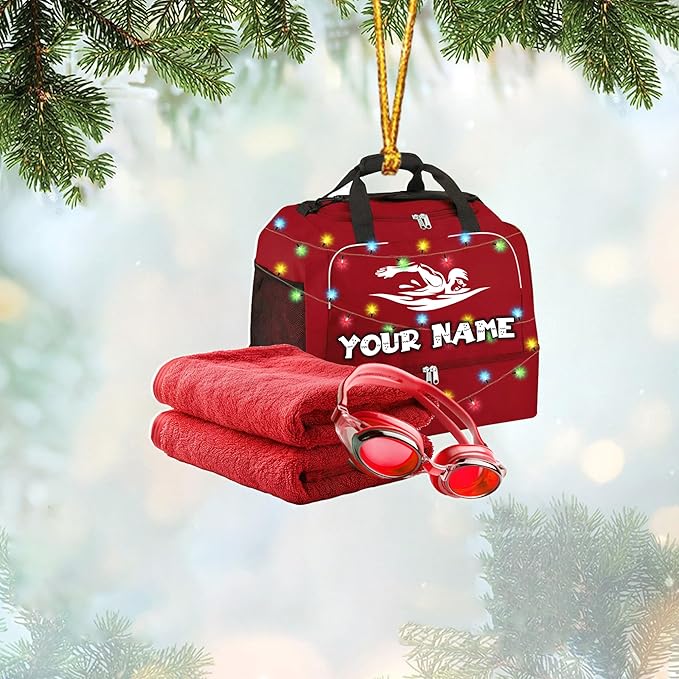 Personalized Swimming Ornament - Custom Swimmer Christmas Gift for Boys, Girls & Pool Lovers LL15 (Copy)