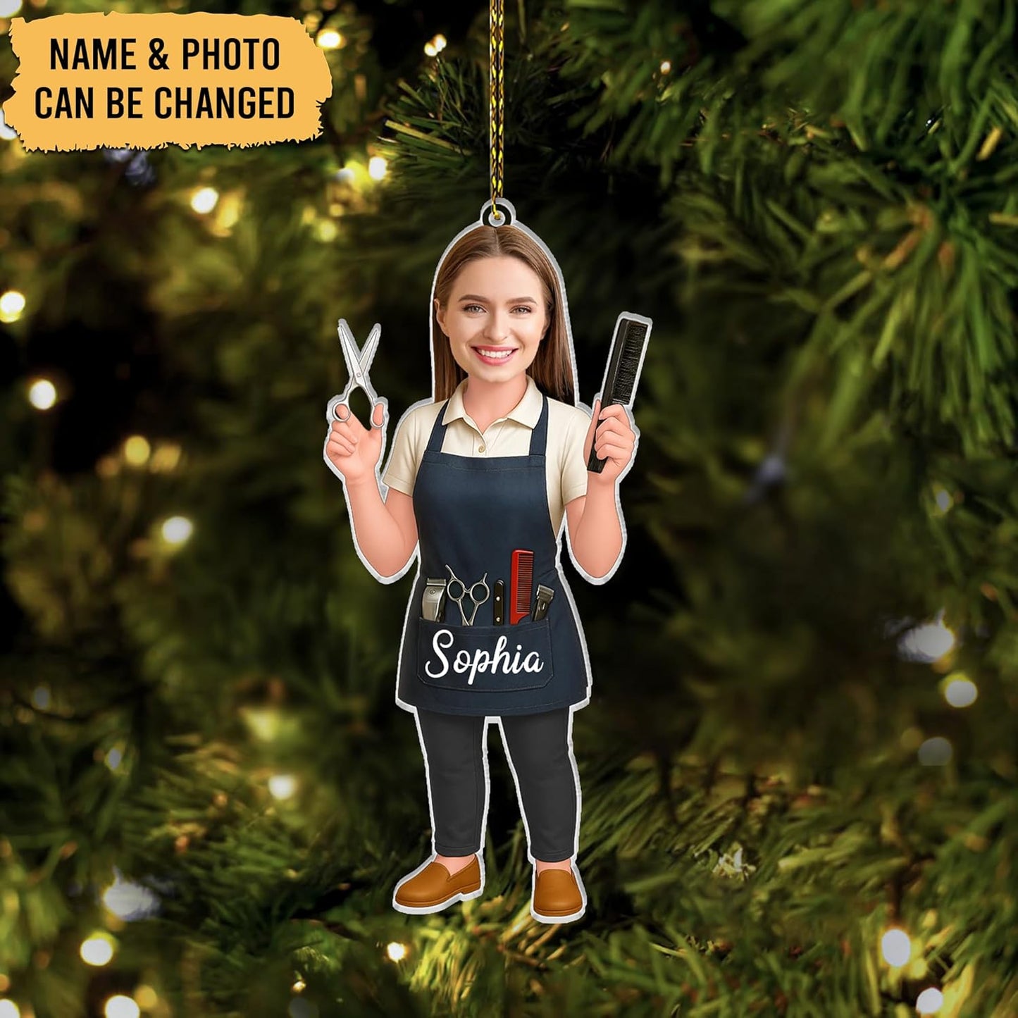 Personalized Hairdresser Name, Hair Stylist Ornament