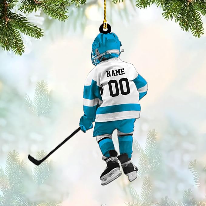 Personalized ice Hockey Ornament N29