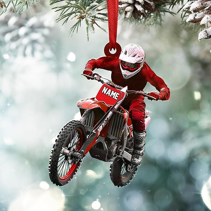 Personalized Dirt Bike Christmas Ornaments 2025 Custom Motocross Ornament Dirt bike Christmas Ornament N20