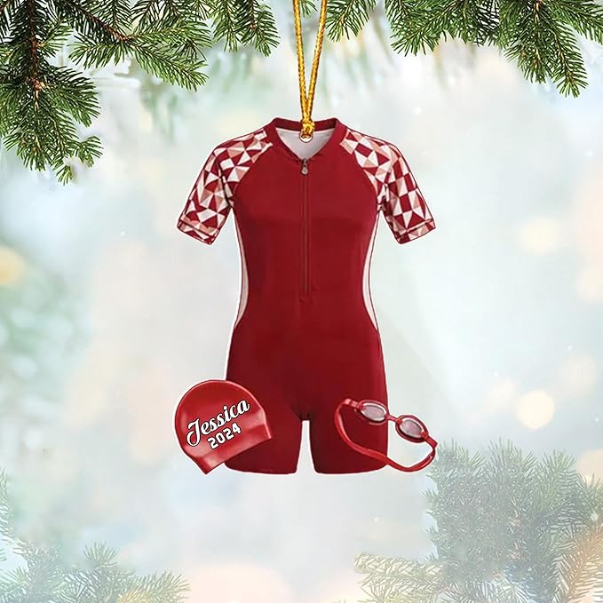 Custom Swimming Ornament - Swimmer Christmas Gift for Boys, Girls & Pool Lovers LL18
