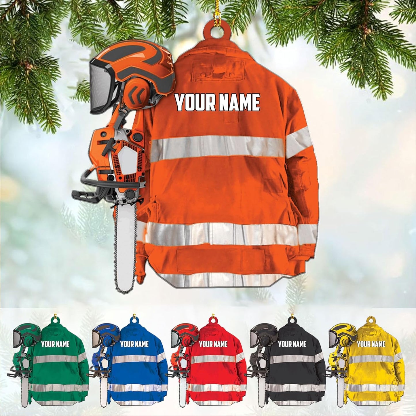 Personalized Carpenter Ornament – Woodworking Lumberjack Gift Ornament Style 897