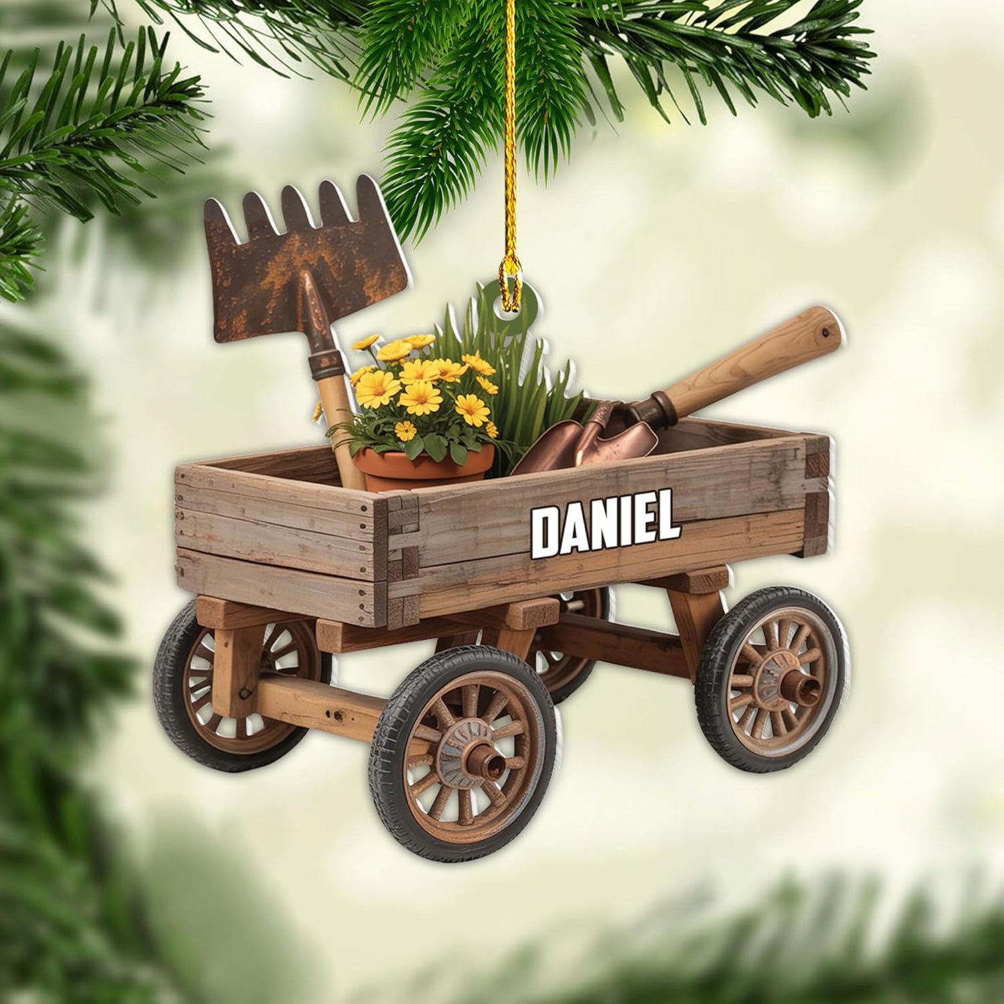 Custom Name Garden Equipment Ornament | Gardener Christmas Tree Decor Gift for Plant & Nature Lovers TG73
