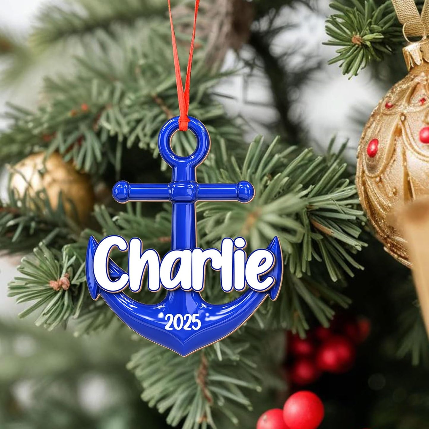 Personalized Sailor Ornament – Custom Captain Sailor Acrylic Ornament, Unique Sailing Glass Keepsake, Navy Captain Holiday Gift for Sailors TS16