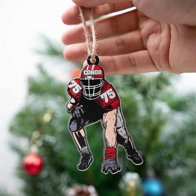 Custom Football Player Ornament - American Football Ornament Gift LL36