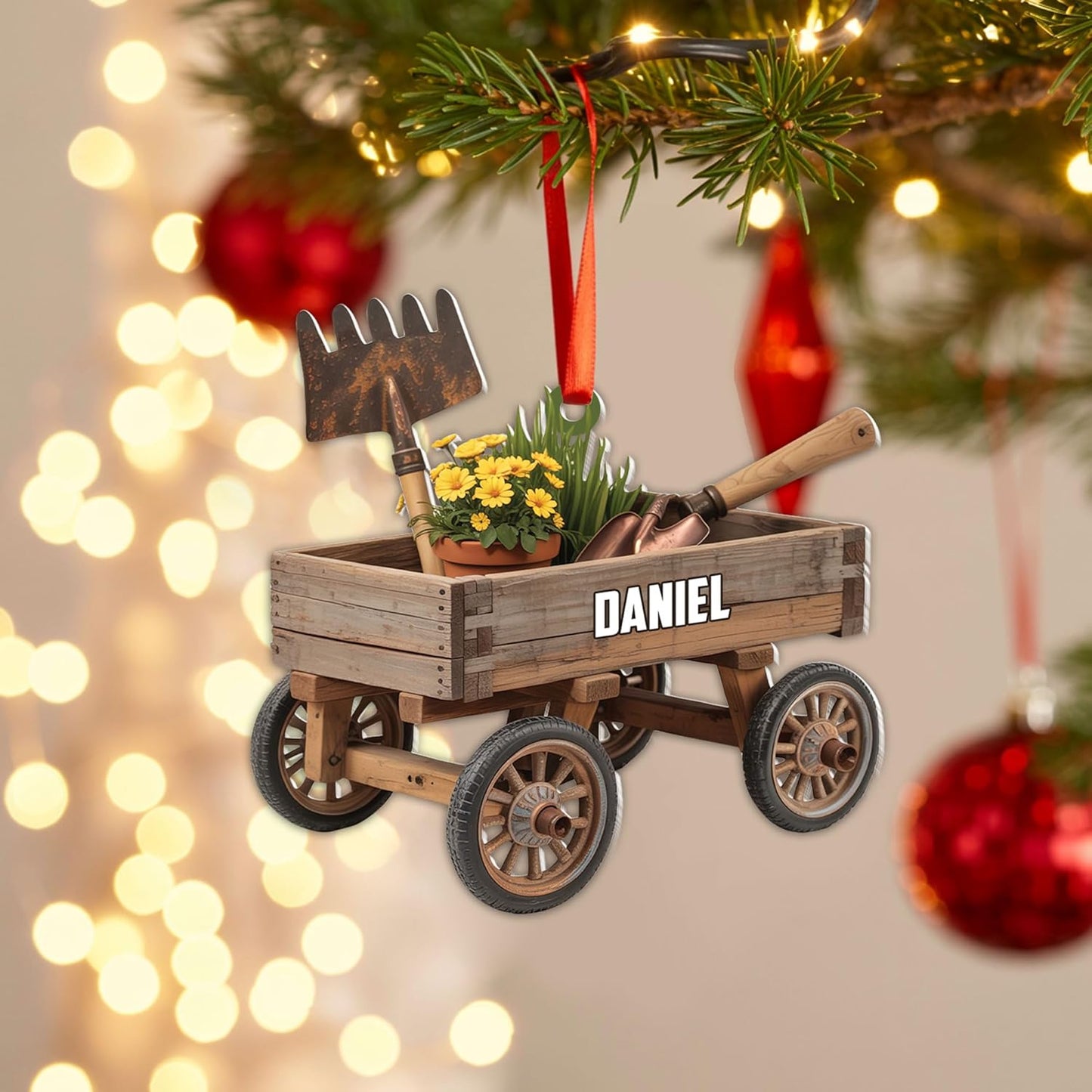 Custom Name Garden Equipment Ornament | Gardener Christmas Tree Decor Gift for Plant & Nature Lovers TG73