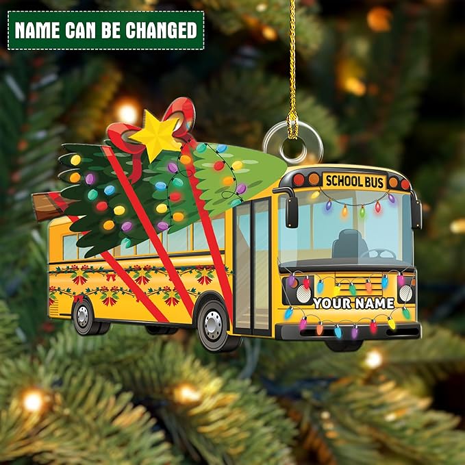 Customized School Bus Ornament - Bus Driver Christmas Gift L10