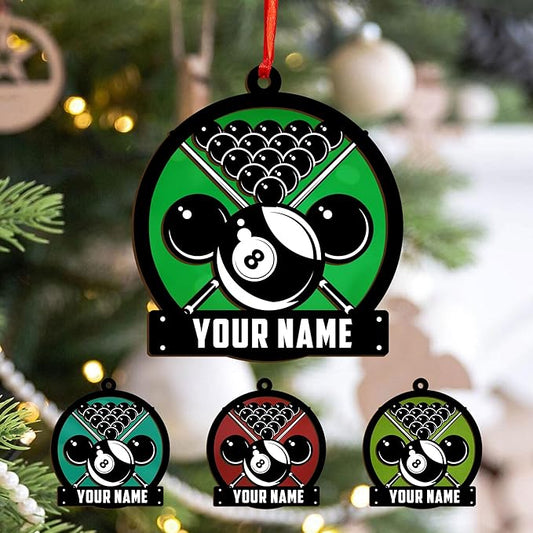 Personalized Billiards Ornament 2025, Billiards Christmas Ornaments N19
